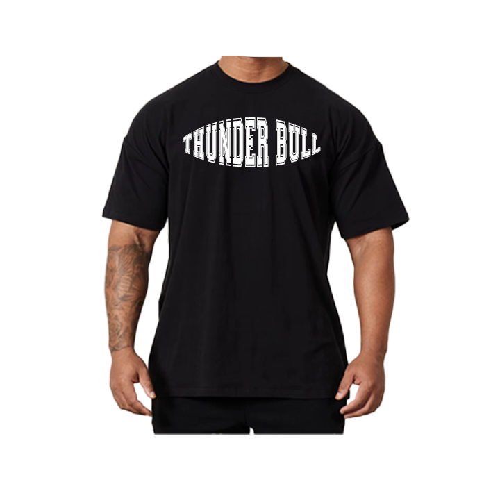 black short sleeve t-shirt bulge design