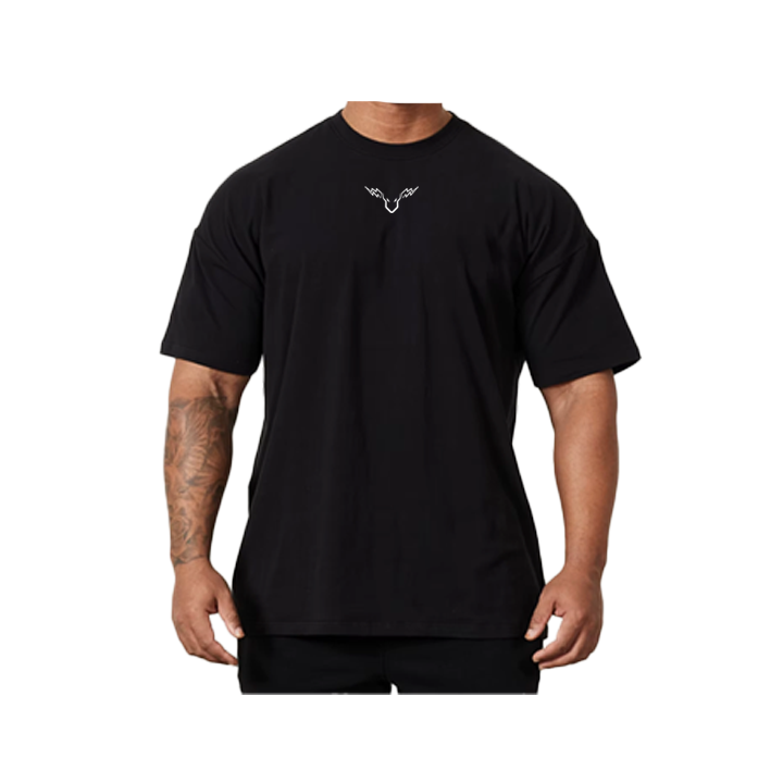 Thunder Bull Oversized Black T-shirt (logo)