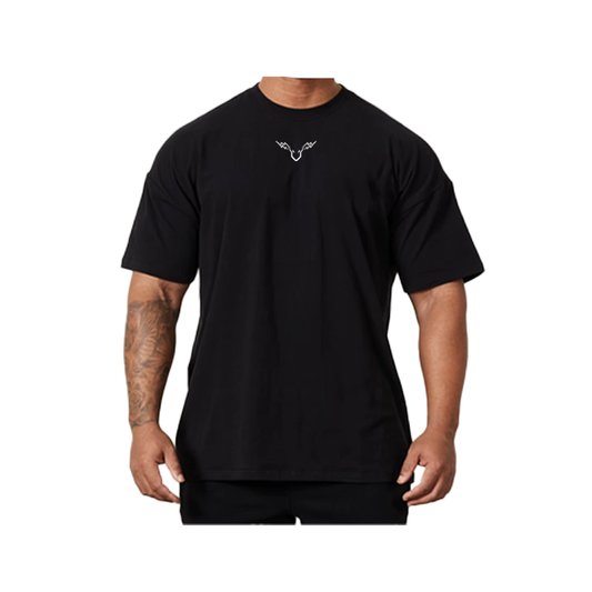Thunder Bull Oversized Black T-shirt (logo)