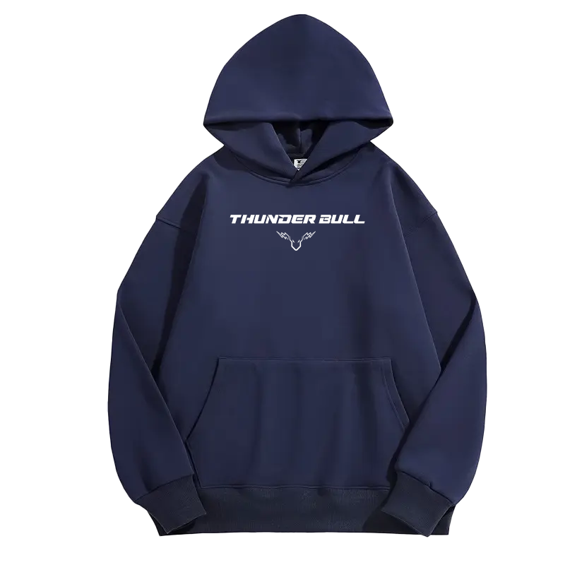 Navy Thunder Bull Hoodie (Brand Name/Logo)